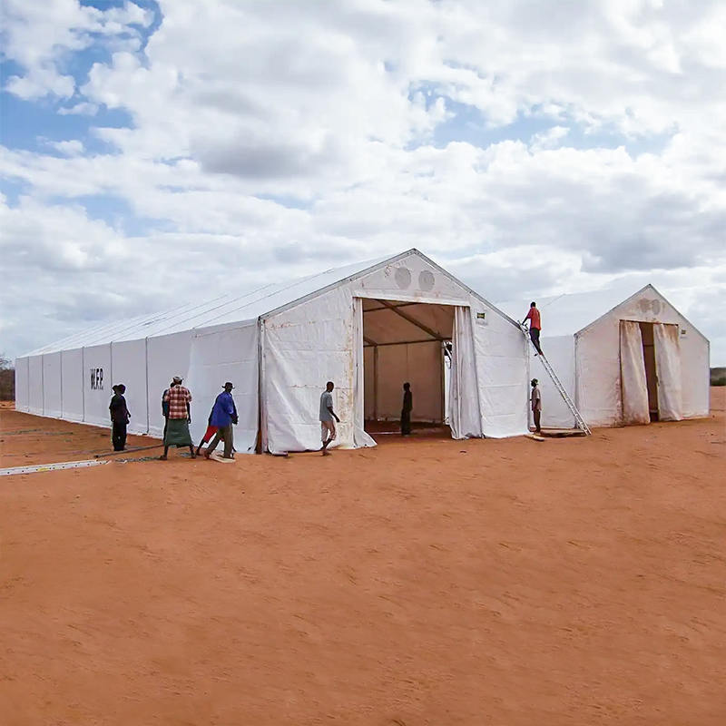 IFRC/ICRC/WFP/IOM szabványos tűzálló UV-álló 10x24 m-es sátoros mobil tárolóegységek (MSU)