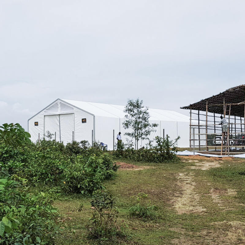 IFRC/ICRC/WFP/IOM szabványos tűzálló UV-álló 10x24 m-es sátoros mobil tárolóegységek (MSU)
