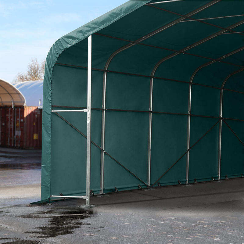 6x6 2,6 m oldalmagasságú teljesen horganyzott acélvázas ideiglenes raktár sátorcsarnok