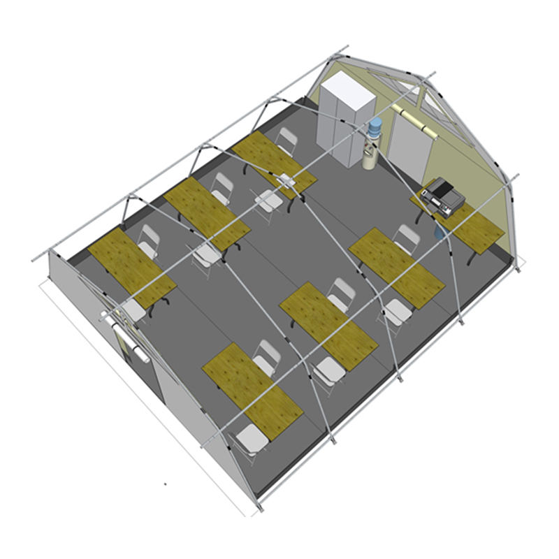 UNICEF standard 42 m²-es többcélú sátor beépített/eltávolítható árnyékolóval
