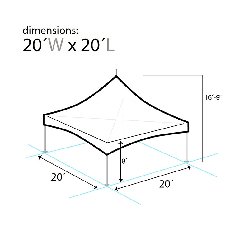 (6x6m) alumínium Pinnacle 20x20