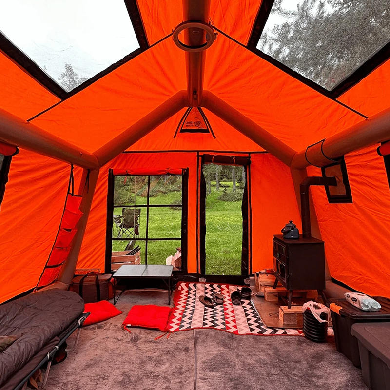 8-10 személyes, négy évszakos Glamour tűzálló és antibakteriális felfújható kempingsátor