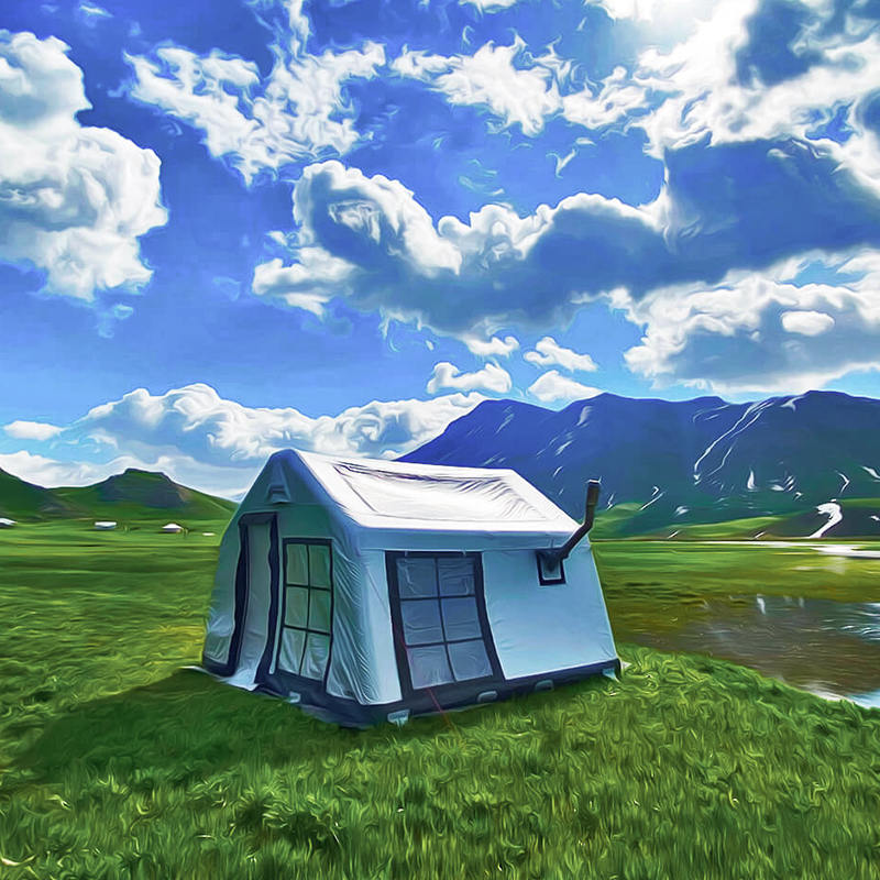 8-10 személyes négy évszakos panorámás felfújható kempingsátor