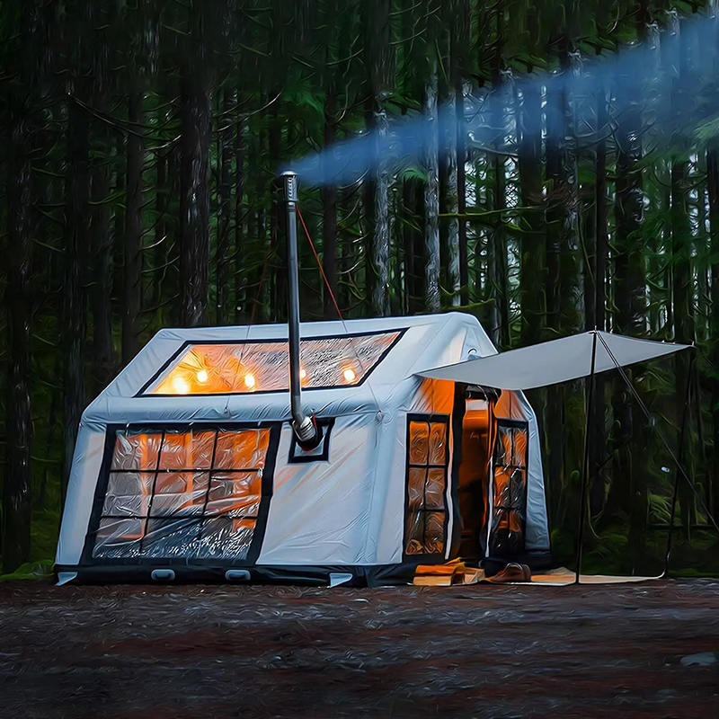 8-10 személyes négy évszakos panorámás felfújható kempingsátor