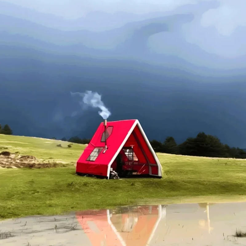 8-10 személyes, négy évszakos vízálló felfújható légsátor kempingezéshez