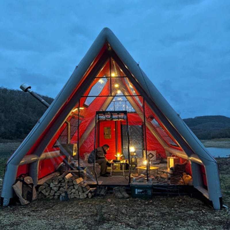 8-10 személyes, négy évszakos vízálló felfújható légsátor kempingezéshez